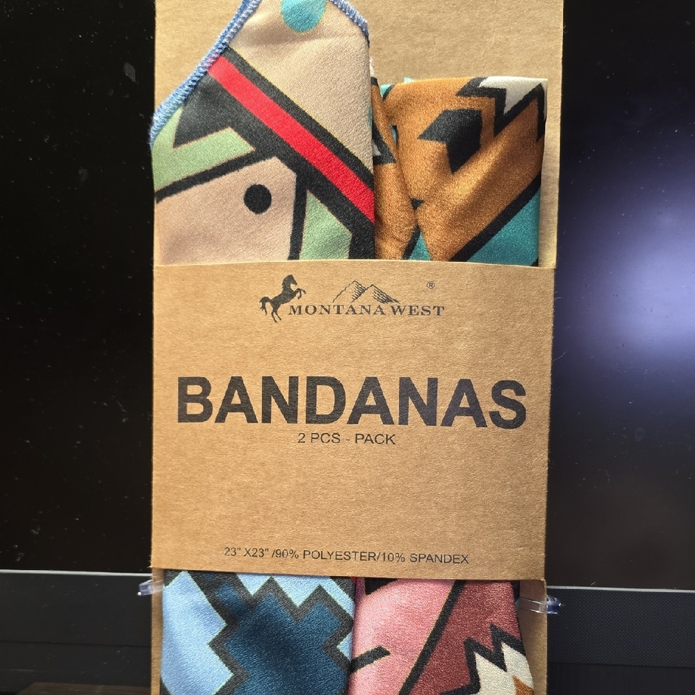 Montana West Men's Bandana 2-Pack - Multicolor Aztec Print